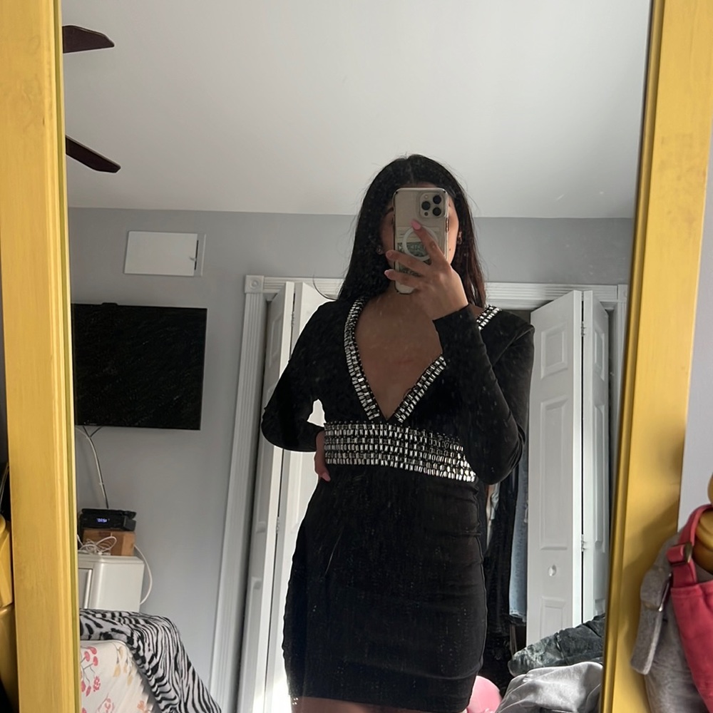 black dress with gems